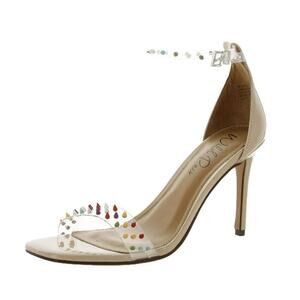 Wild Pair / Multicolor Studded Toe Strap 'Bethie' Stiletto Pumps Sandals / NEW